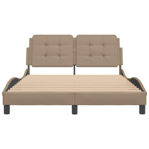 vidaXL Bed Frame without Mattress "Zadar" Cappuccino Brown 140x200 cm Faux Leather