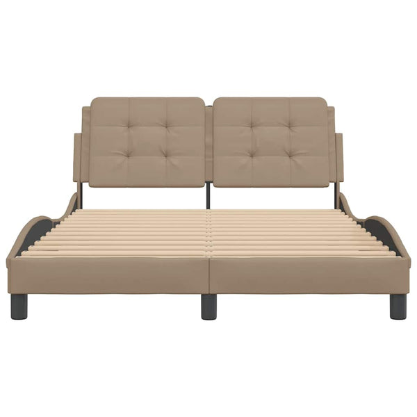 vidaXL Bed Frame without Mattress "Zadar" Cappuccino Brown 140x200 cm Faux Leather