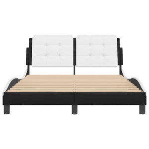 vidaXL Bed Frame without Mattress "Zadar" Black and White 140x200 cm Faux Leather