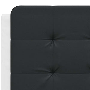 vidaXL Bed Frame without Mattress "Zadar" White and Black 140x200 cm Faux Leather
