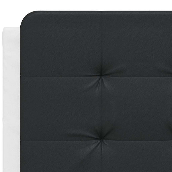 vidaXL Bed Frame without Mattress "Zadar" White and Black 140x200 cm Faux Leather
