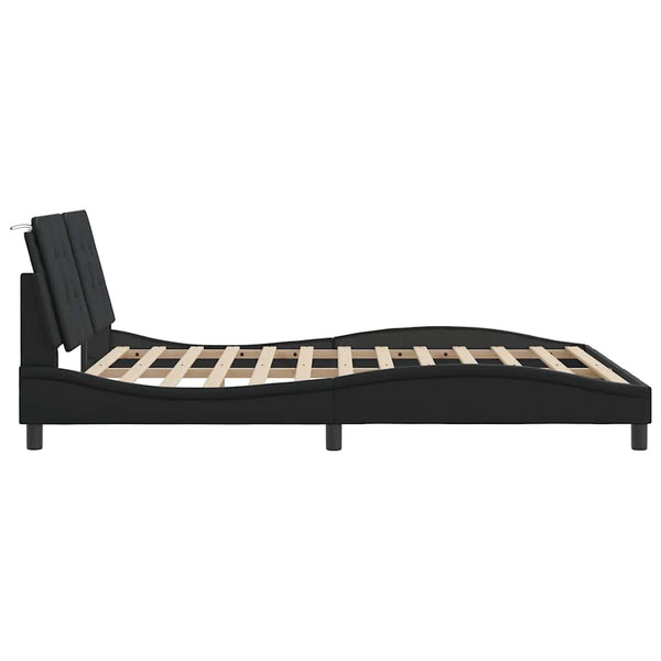 vidaXL Bed Frame without Mattress "Zadar" Black 160x200 cm Faux Leather
