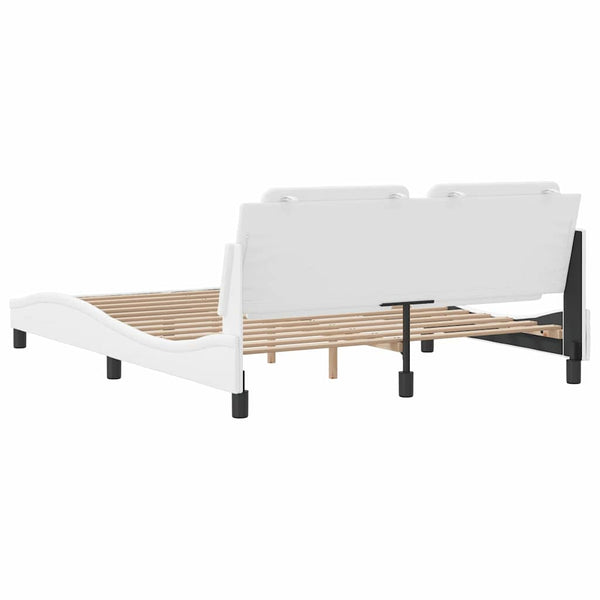 vidaXL Bed Frame without Mattress "Zadar" White 160x200 cm Faux Leather