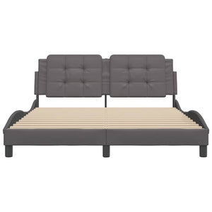 vidaXL Bed Frame without Mattress "Zadar" Grey 160x200 cm Faux Leather