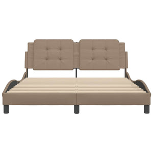 vidaXL Bed Frame without Mattress "Zadar" Cappuccino Brown 160x200 cm Faux Leather
