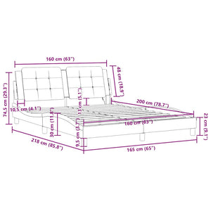 vidaXL Bed Frame without Mattress "Zadar" White and Black 160x200 cm Faux Leather