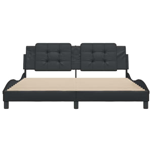 vidaXL Bed Frame without Mattress "Zadar" Black 180x200 cm Faux Leather