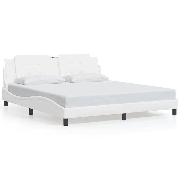 vidaXL Bed Frame without Mattress "Zadar" White 180x200 cm Faux Leather