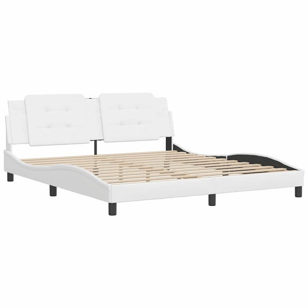 vidaXL Bed Frame without Mattress "Zadar" White 180x200 cm Faux Leather
