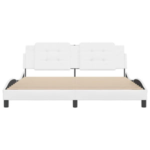 vidaXL Bed Frame without Mattress "Zadar" White 180x200 cm Faux Leather