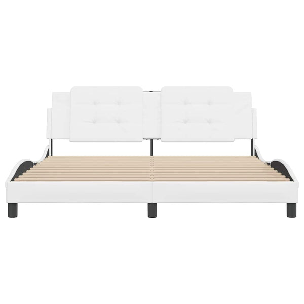 vidaXL Bed Frame without Mattress "Zadar" White 180x200 cm Faux Leather
