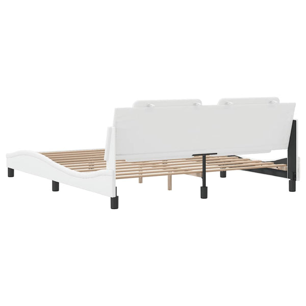 vidaXL Bed Frame without Mattress "Zadar" White 180x200 cm Faux Leather