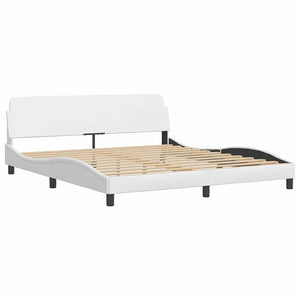 vidaXL Bed Frame without Mattress "Zadar" White 180x200 cm Faux Leather
