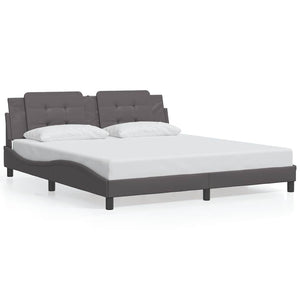 vidaXL Bed Frame without Mattress "Zadar" Grey 180x200 cm Faux Leather