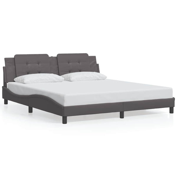 vidaXL Bed Frame without Mattress "Zadar" Grey 180x200 cm Faux Leather
