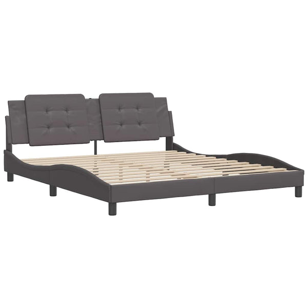 vidaXL Bed Frame without Mattress "Zadar" Grey 180x200 cm Faux Leather
