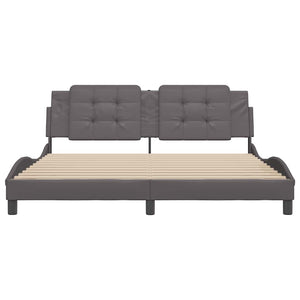 vidaXL Bed Frame without Mattress "Zadar" Grey 180x200 cm Faux Leather