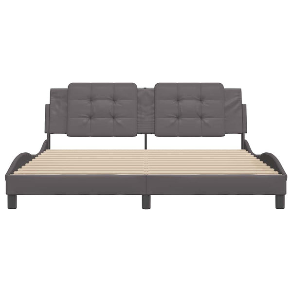 vidaXL Bed Frame without Mattress "Zadar" Grey 180x200 cm Faux Leather