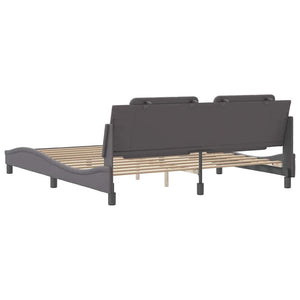 vidaXL Bed Frame without Mattress "Zadar" Grey 180x200 cm Faux Leather