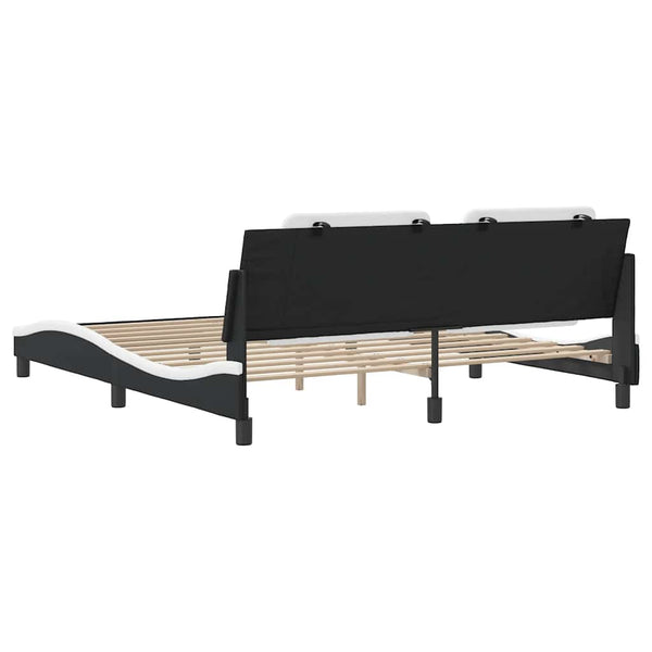 vidaXL Bed Frame without Mattress "Zadar" Black and White 180x200 cm Faux Leather