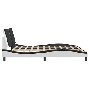 vidaXL Bed Frame without Mattress "Zadar" White and Black 180x200 cm Faux Leather