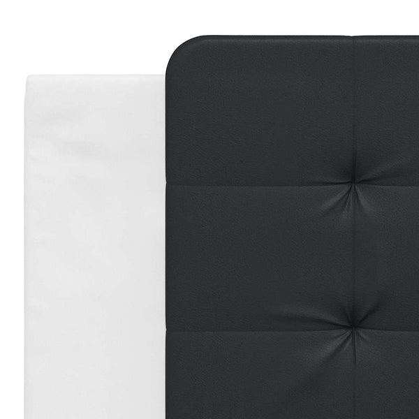 vidaXL Bed Frame without Mattress "Zadar" White and Black 180x200 cm Faux Leather