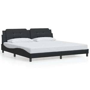 vidaXL Bed Frame without Mattress "Zadar" Black 200x200 cm Faux Leather