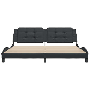 vidaXL Bed Frame without Mattress "Zadar" Black 200x200 cm Faux Leather