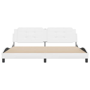 vidaXL Bed Frame without Mattress "Zadar" White 200x200 cm Faux Leather