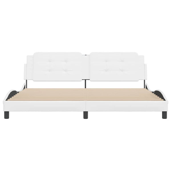 vidaXL Bed Frame without Mattress "Zadar" White 200x200 cm Faux Leather