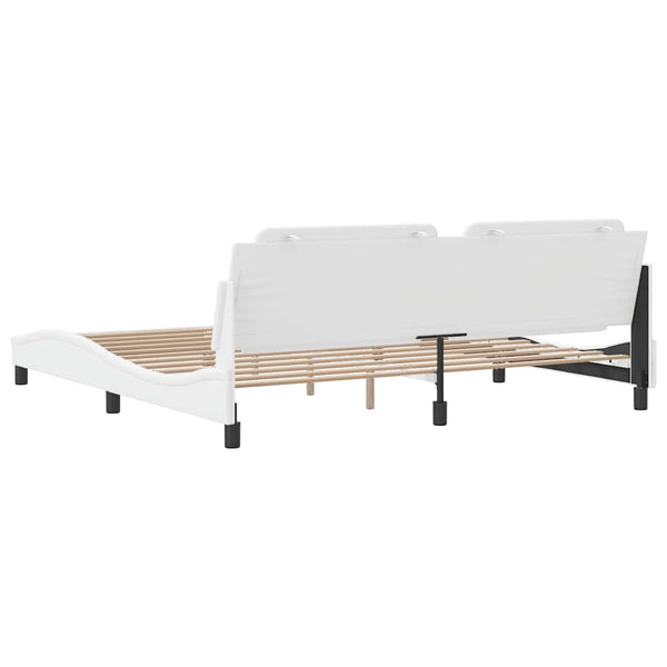 vidaXL Bed Frame without Mattress "Zadar" White 200x200 cm Faux Leather