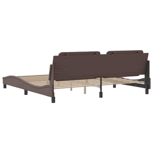 vidaXL Bed Frame without Mattress "Zadar" Brown 200x200 cm Faux Leather