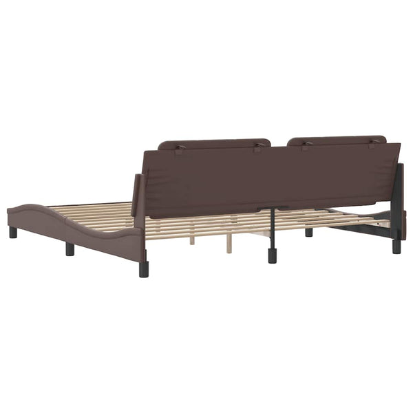 vidaXL Bed Frame without Mattress "Zadar" Brown 200x200 cm Faux Leather