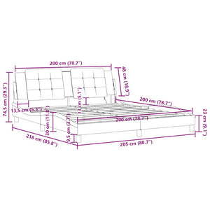 vidaXL Bed Frame without Mattress "Zadar" Grey 200x200 cm Faux Leather