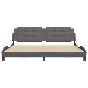 vidaXL Bed Frame without Mattress "Zadar" Grey 200x200 cm Faux Leather