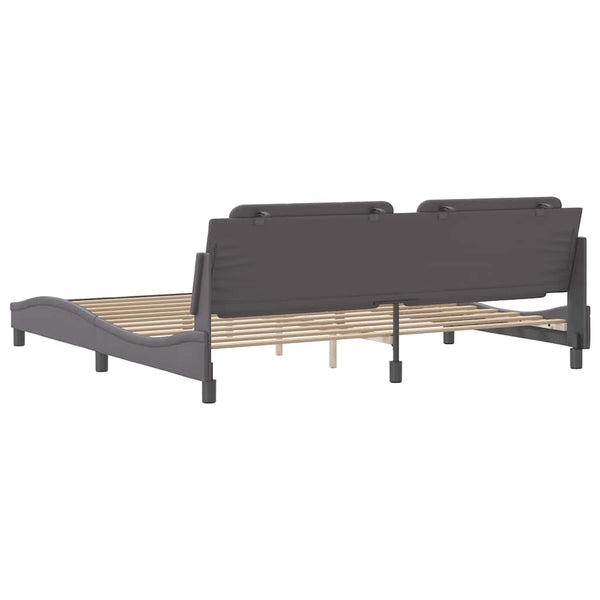 vidaXL Bed Frame without Mattress "Zadar" Grey 200x200 cm Faux Leather