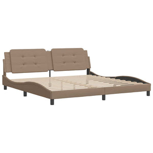 vidaXL Bed Frame without Mattress "Zadar" Cappuccino Brown 200x200 cm Faux Leather
