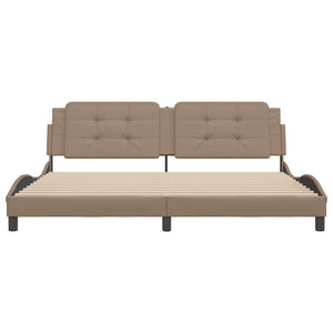 vidaXL Bed Frame without Mattress "Zadar" Cappuccino Brown 200x200 cm Faux Leather