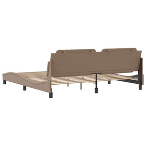 vidaXL Bed Frame without Mattress "Zadar" Cappuccino Brown 200x200 cm Faux Leather