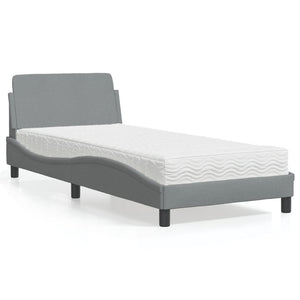 vidaXL Bed with Mattress "Dover" Light Grey 80x200 cm Fabric