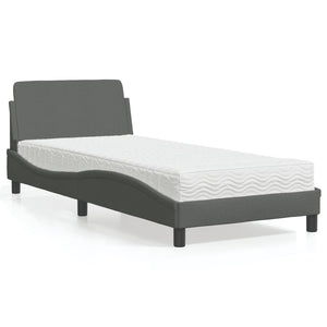 vidaXL "Dover" Bed with Mattress Dark Grey 80x200 cm Fabric