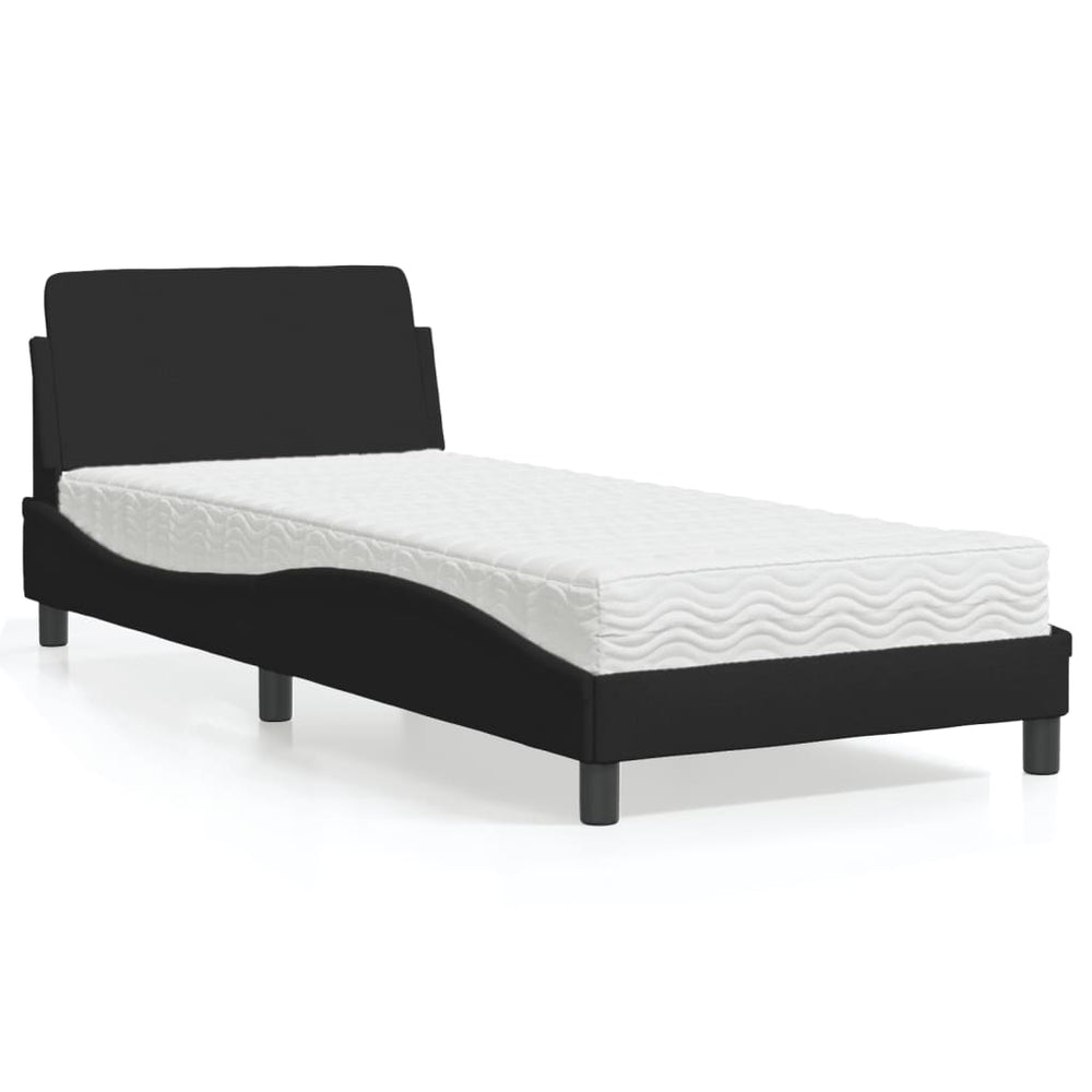 vidaXL Bed with Mattress "Dover" Black 80x200 cm Fabric