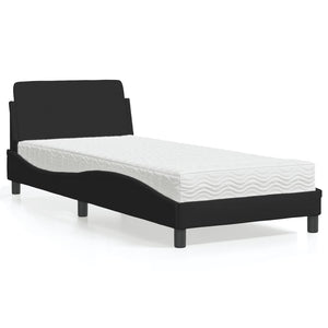 vidaXL Bed with Mattress "Dover" Black 80x200 cm Fabric