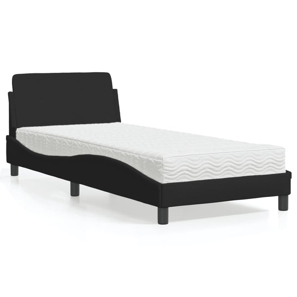 vidaXL Bed with Mattress "Dover" Black 80x200 cm Fabric