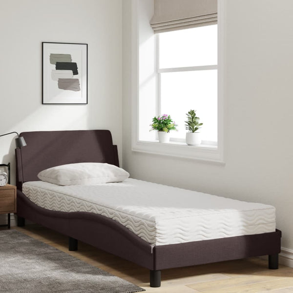 vidaXL Bed with Mattress "Dover" Dark Brown 80x200 cm Fabric