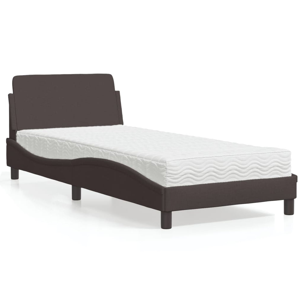 vidaXL Bed with Mattress "Dover" Dark Brown 80x200 cm Fabric