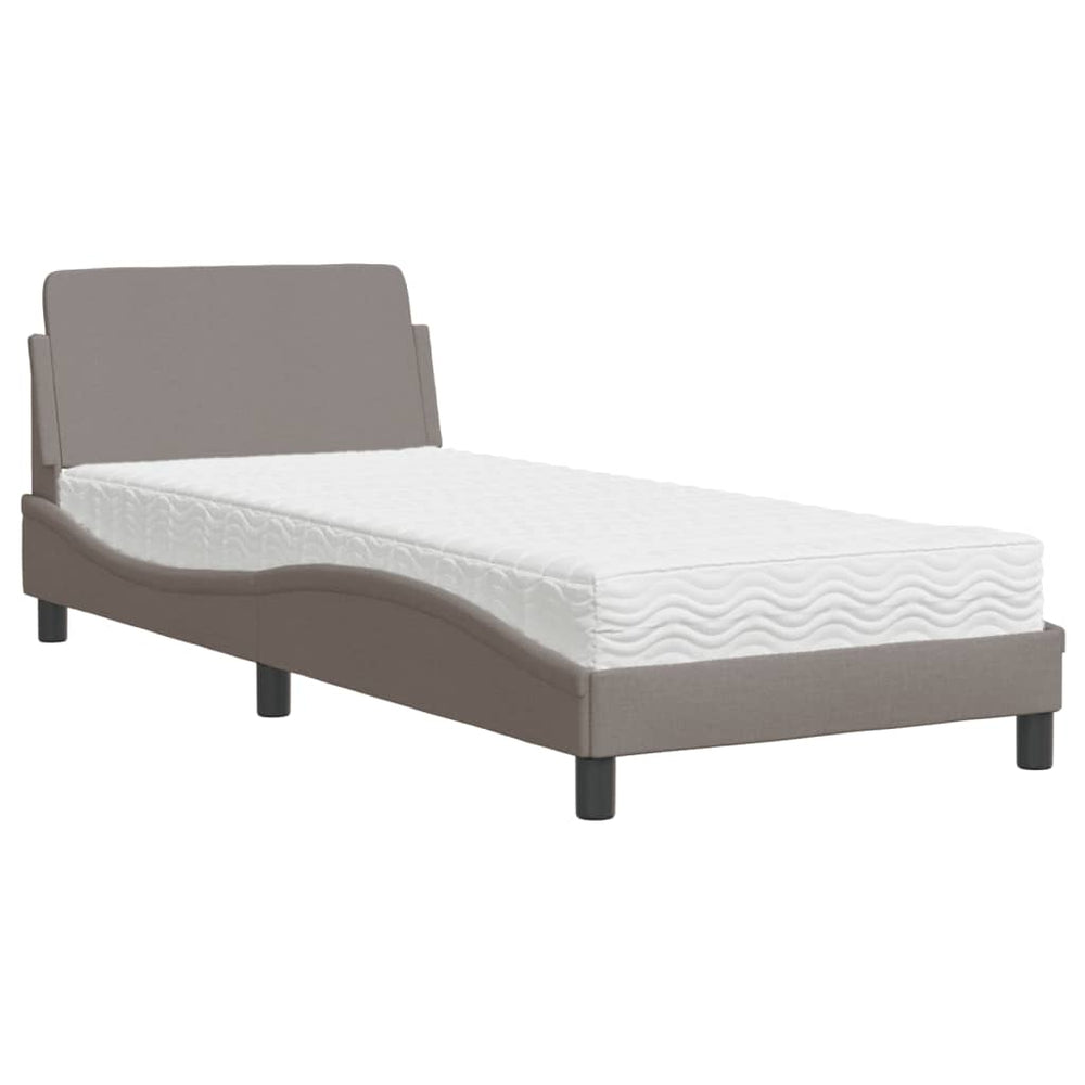 vidaXL "Dover" Bed with Mattress Taupe 80x200 cm Fabric