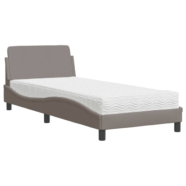 vidaXL "Dover" Bed with Mattress Taupe 80x200 cm Fabric