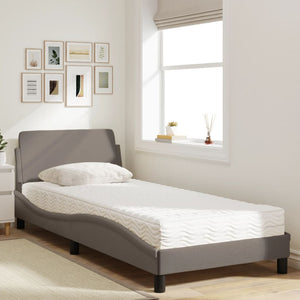 vidaXL "Dover" Bed with Mattress Taupe 80x200 cm Fabric
