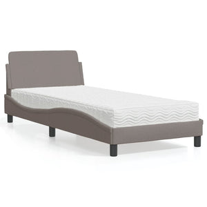 vidaXL "Dover" Bed with Mattress Taupe 80x200 cm Fabric
